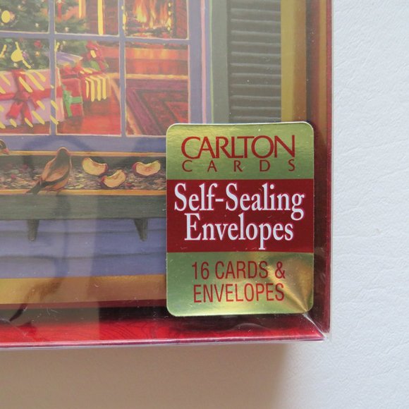 Carlton Cards Set of 14 Happy Christmas Cards with Self-Sealing Red Envelopes - Picture 2 of 10